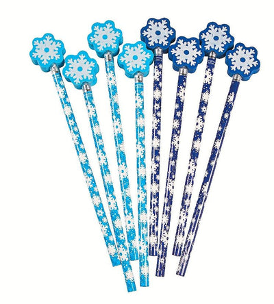 Snowflake Pencil With Top Erasers 12/pk