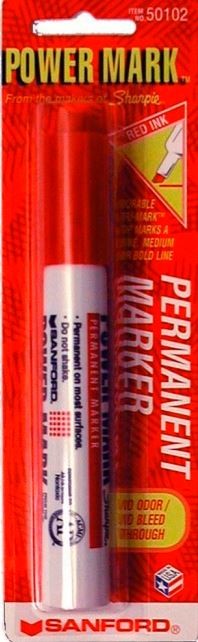 Carded Permanent Marker Thick Red