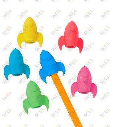 Rocket ship eraser pencil toppers 12/pk