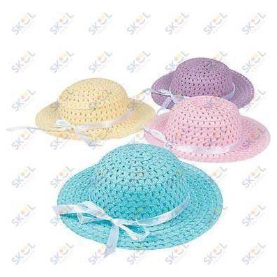 Straw Child’s Easter Bonnets 4pc