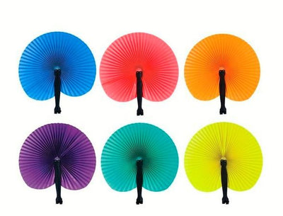 Solid Color Folding Fans 12/pk 10"