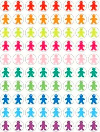 People Rainbow Stickers 1/2" 3 sheets