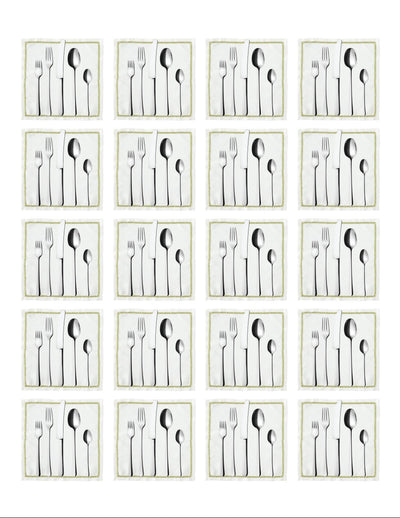 Cutlery Setting Stickers, Square 25mm 10/pk
