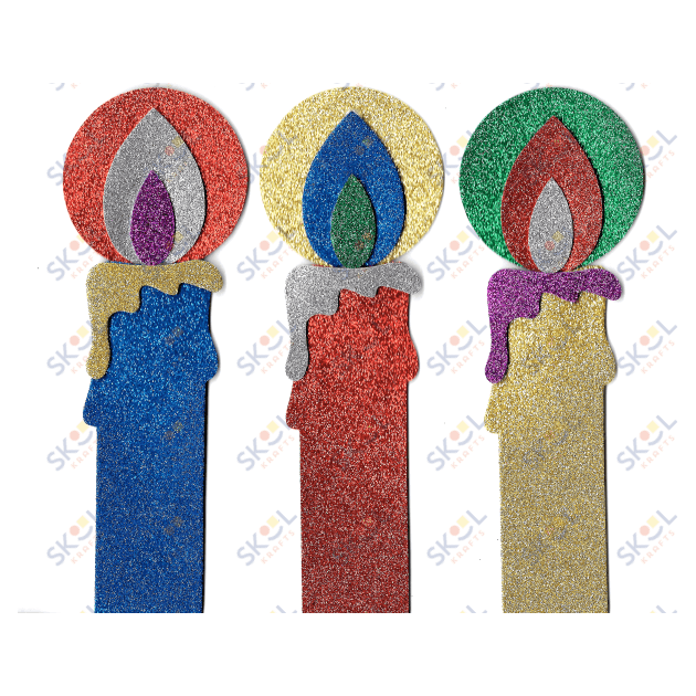 Sparkling Foam Decorative Candle 8 Candles 9"