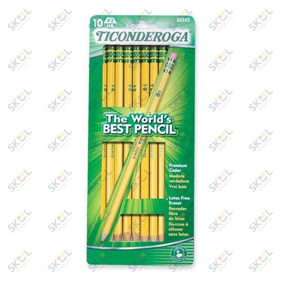 Yellow Pencils With Eraser 10/pk
