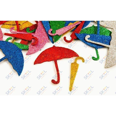 Umbrella Sparkle Foam Shapes 3 1/2" x 3 1/2" 20/pk