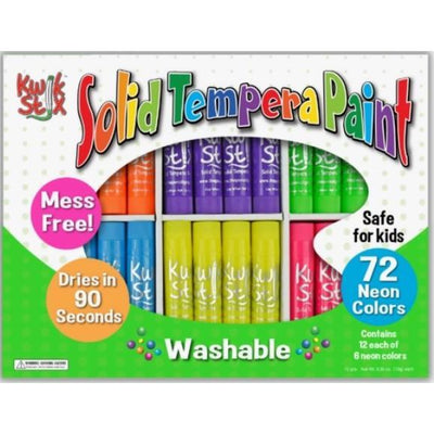 Kwikstix Tempera Paint - 72 Pc Neon Color Classpack