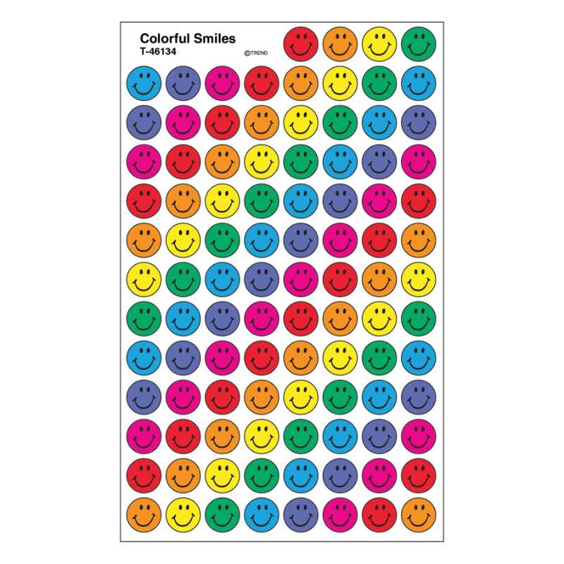 Colorful Smiles Stickers 7/16" (8 Sheets)