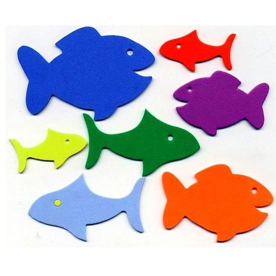 Fish Foam Shapes approx 1"-4" 100pc