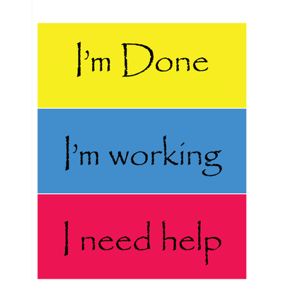 i'm done, im working, i need help Desk Topper 30/pk