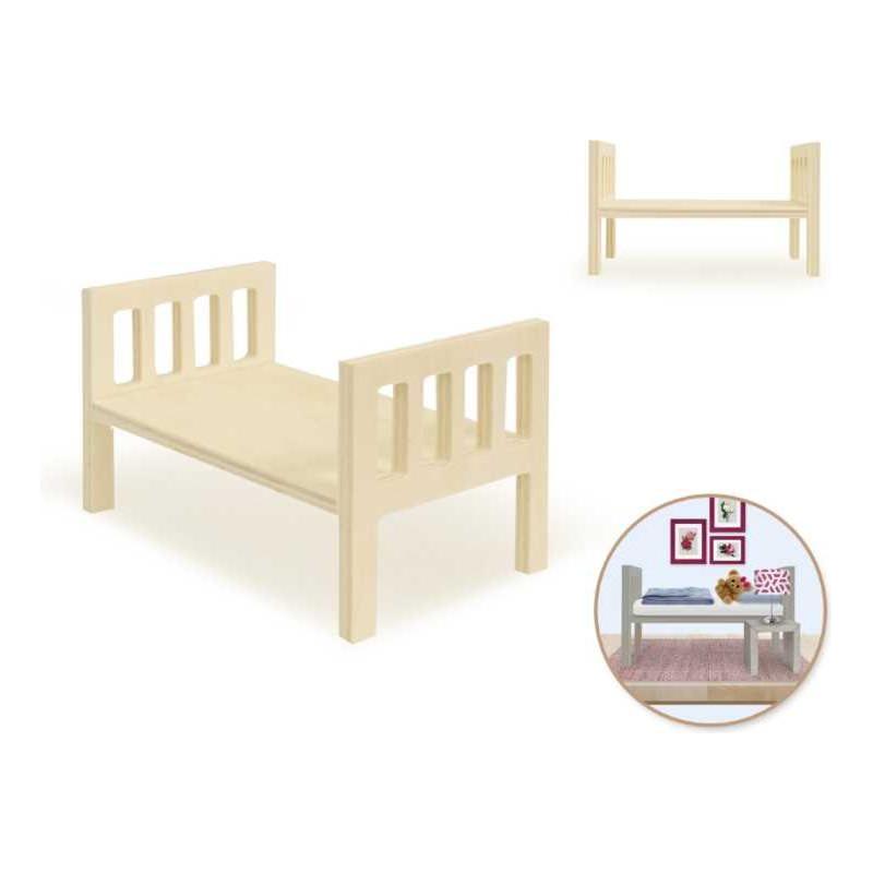Mini Wooden Bed Frame 4.8"x2.7"x2.8"
