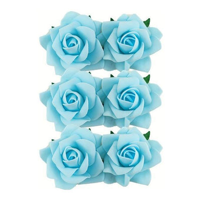Foam flower 2.5" 6/pk (Lt Blue)