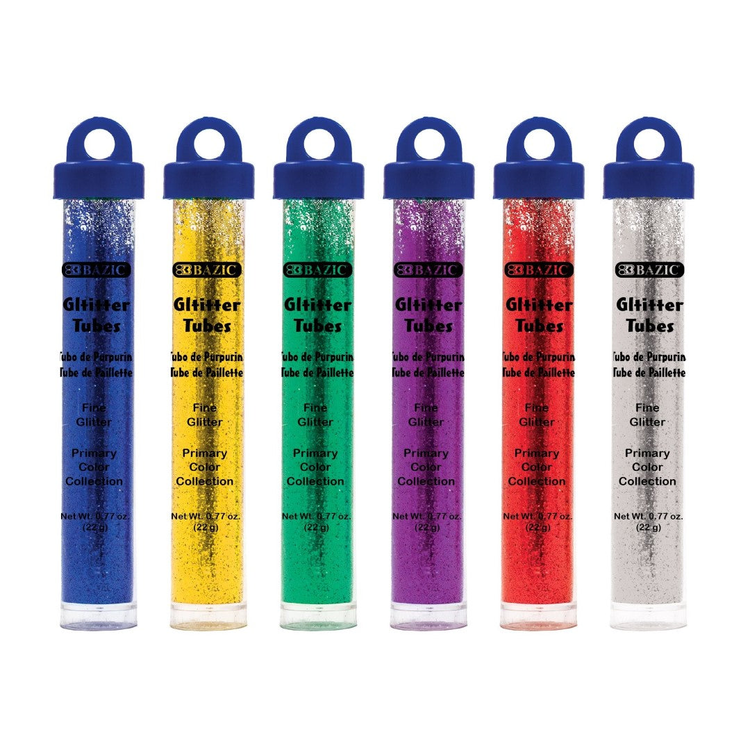 0.77 oz (22g) Primary Color Glitter Tubes (Closeout)