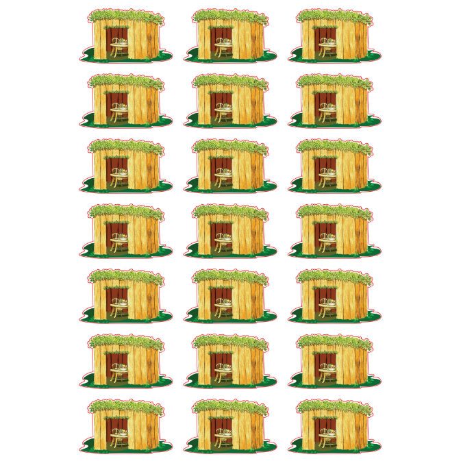 Sukkah Stickers  Die Cut Color Print 10/pk