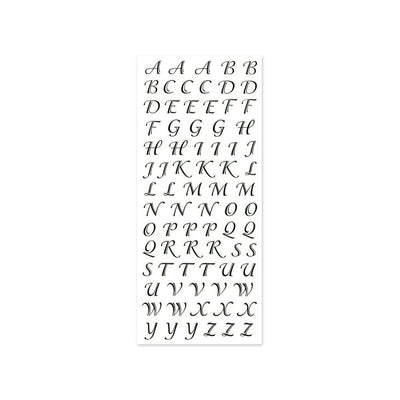 Paper Alphabet stickers Black script (1 Sheet)