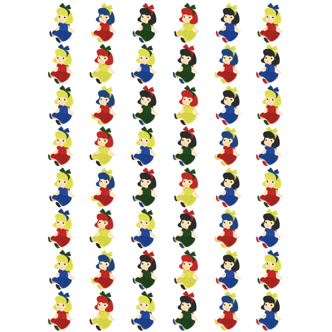 Dolls Stickers 3/4" Round 19mm Color Print 10/pk