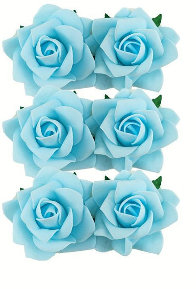 Foam flower 2.5" 6/pk (Lt Blue)