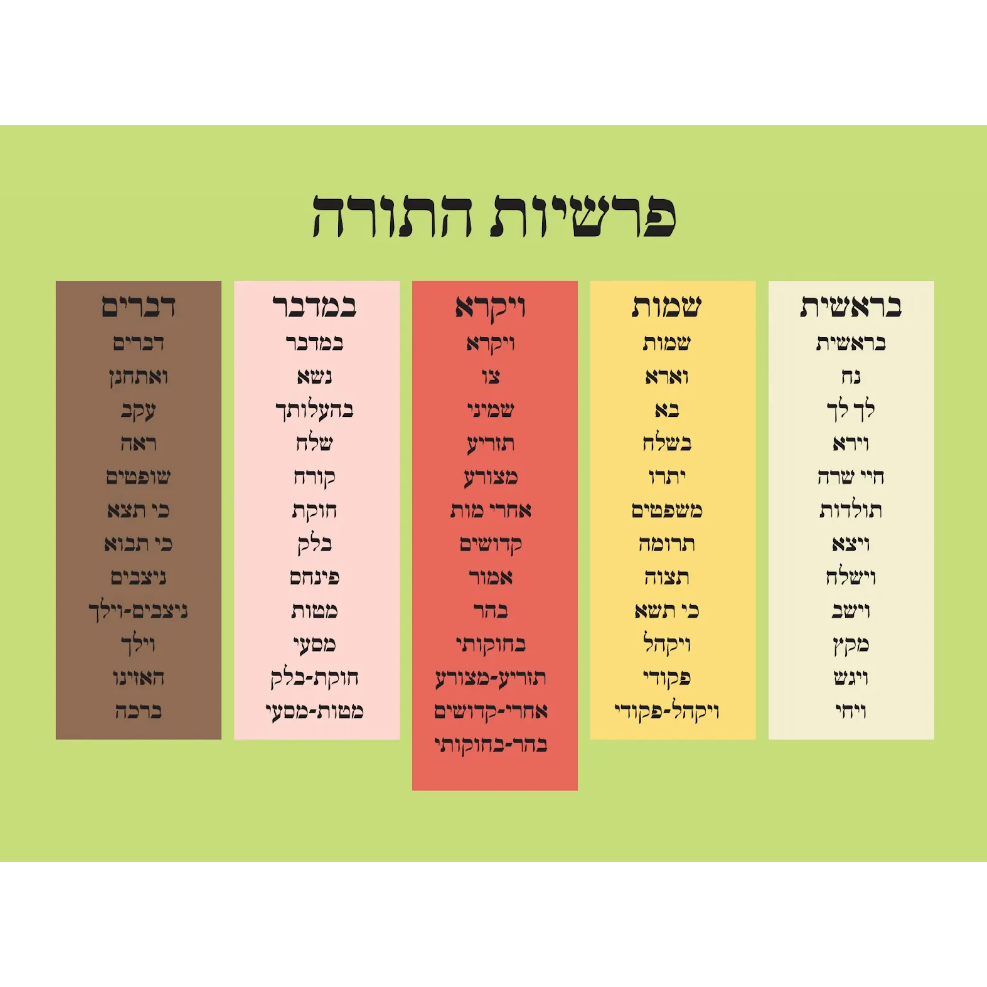 Parshios hatorah poster 2. 18'' x 24''
