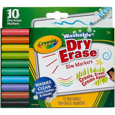 Crayola Washable Dry Erase Fine Line Markers 10/pk