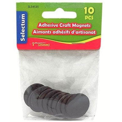 Round Adhesive Magnets 1" 10/pk