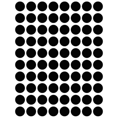 Color Coding Dot Stickers All 1/2" Black 13mm Color Print 32/pk