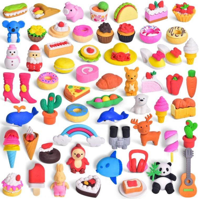 Shapes Erasers, 60pcs