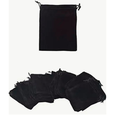 Velvet Drawstring Bags 4" x 6" Black Velour 50/pk