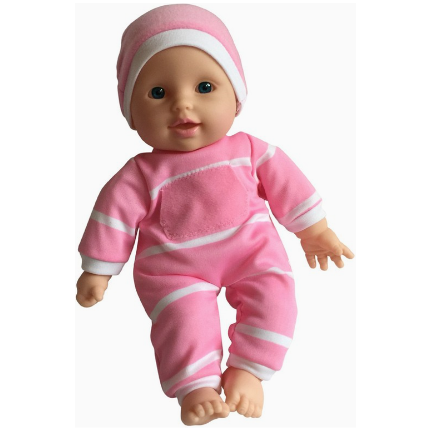 11" Doll Striped With Pacifier