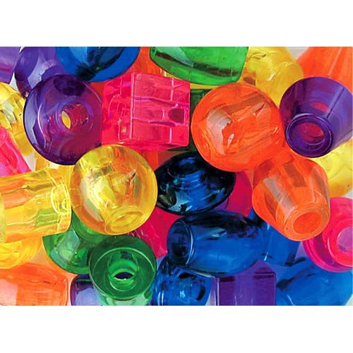 Jumbo Bead Transparent Multi color 25mm 1 Lb