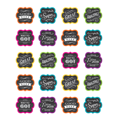 Chalkboard Brights Stickers 1" 120/pk