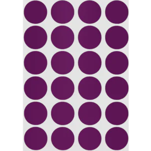 Color Coding Dot Sticker (Purple, 3/4", 25)