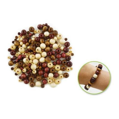 Natural Beads Round Medley 40g Asst Sizes (closeout)