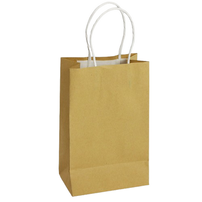 Paper Bags With Handle 7" X 11" X 4.5" Natural 8/pk