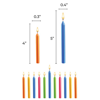 Colored Candle Cutout 4"-5" 20/sets in a pack