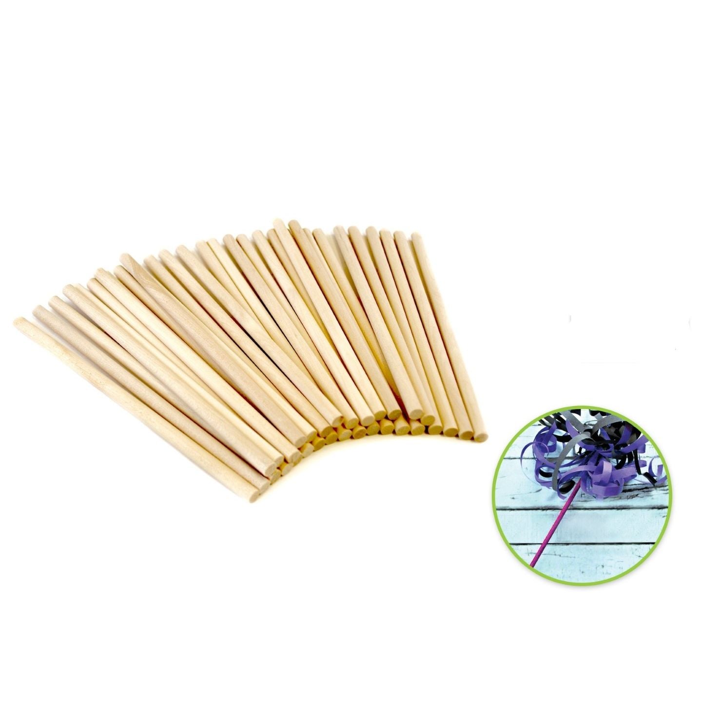 Wooden Dowel Sticks 1/4" x 6" 30/pk