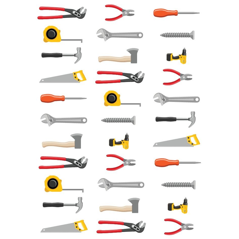 Tools Stickers Rectangle 35mm x 12mm Color print 10/pk