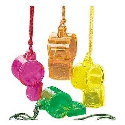 Plastic Transparent Whistles 12/pk