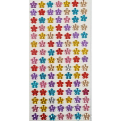 Adhesive Rhinestone Flower Assorted 11mm 120/pk