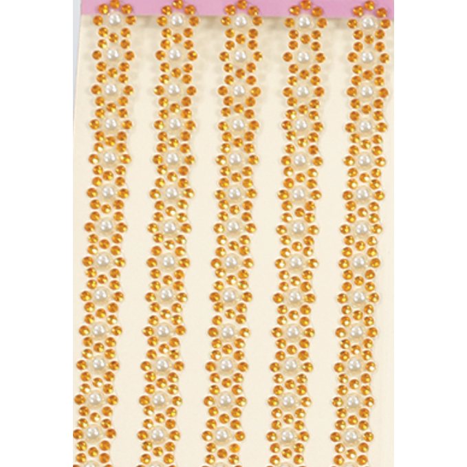 Adhesive Rhinestone Flower Gold 12mm