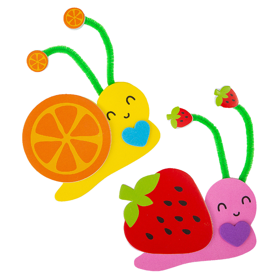 Fruit Happy Snail Magnet Craft Kit, Assorted, 4" x 4 1/2"  12/pk