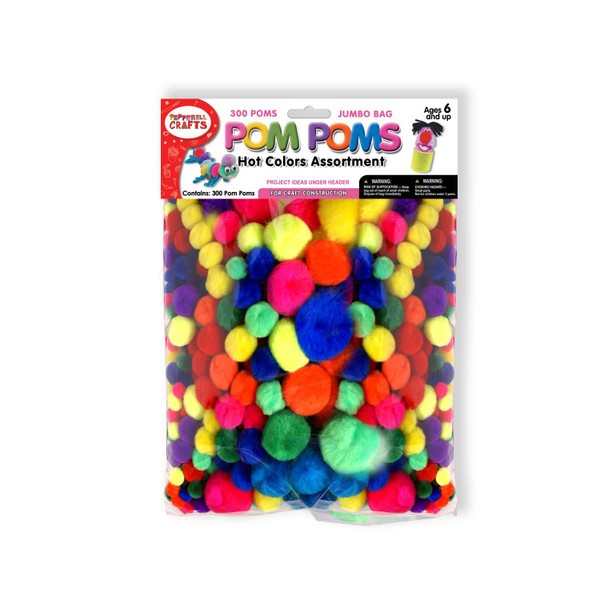 Noen Pom Poms Mix Sizes And Colors 300/pk