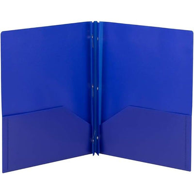 Poly Two Pocket Folder With Prongs Blue 1/pc