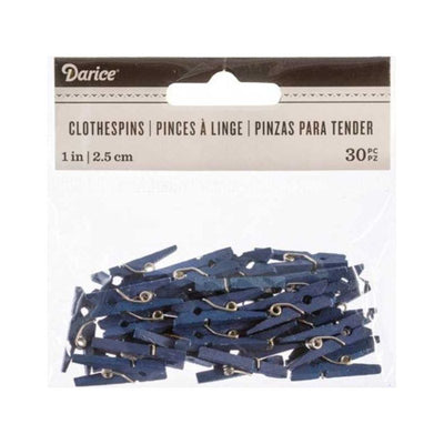 Mini Navy Clothespins: 1 inch, 30 pieces