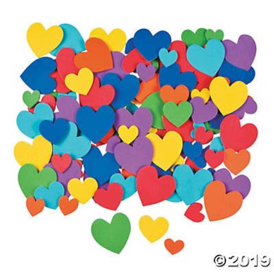 Bright Self-Adhesive Heart Shapes 532/pk