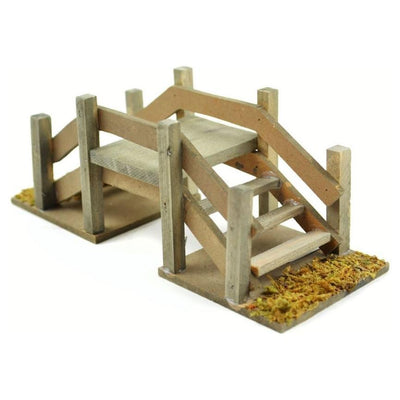 Mini Garden Wood Stepping Bridge 6.25"