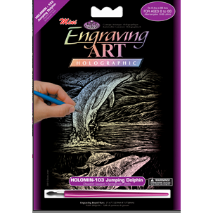 Jumping Dolphins Mini Engraving Art