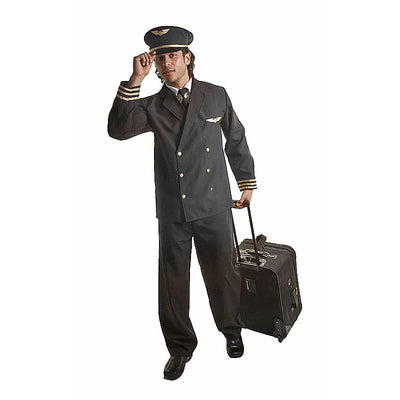 Pilot Costume Adults, Product Comes Complete With: Jacket with attached Shirt Collar and Tie, Pants and Hat