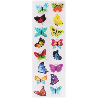 3D Fancy Stickers - Butterfly, 1 Sheet, 1.37-1.78in(3.5-4.5cm), 16 stickers/pc, 12pc/pk