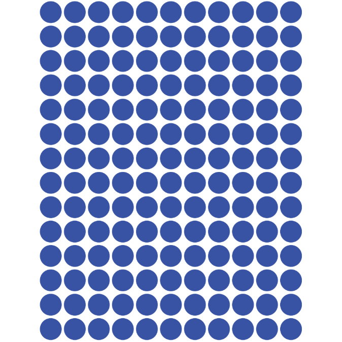 Color Coding Dot Stickers All 1/4" Blue 10mm Color Print 32/pk