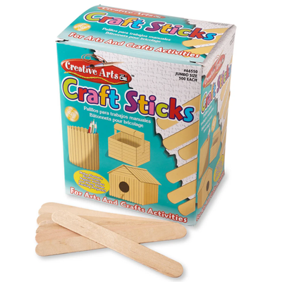 Jumbo Craft Sticks 500/pk 6" x 3/4" Wrapped by 100